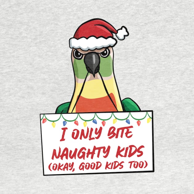 Only Bite Naughty Kids Green Cheeked Pineapple Conure by punkburdarts